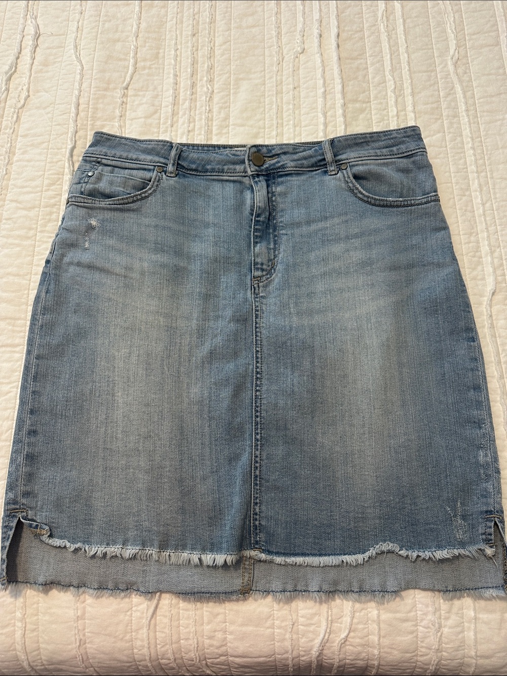 Caslon Light Blue Denim Skirt - Classic A-Line Style size 12